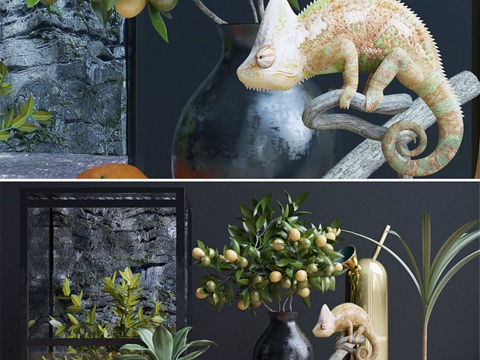 装饰套装， 变色龙3d模型