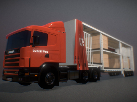 汽车中层甲板拖车su模型