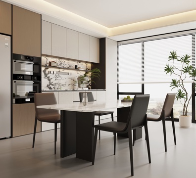 现代意式餐厅su模型