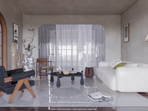 客餐厅 家装 卫生间 阳台 门窗su模型