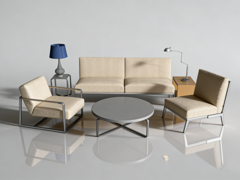 现代沙发组合su模型