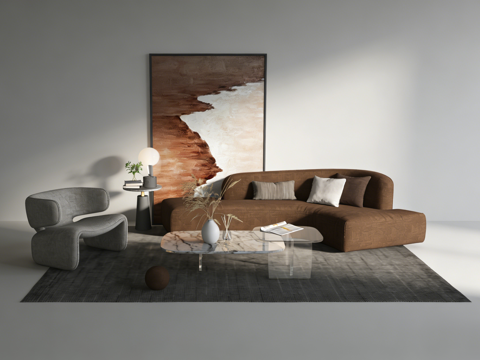 现代客厅沙发组合su模型