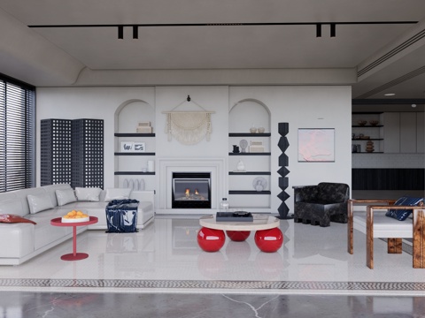 客餐厅 厨房 餐厅 家装 茶室su模型