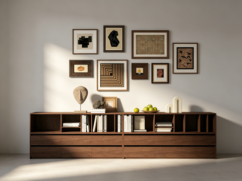 中古风装饰柜su模型