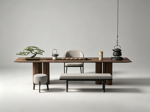 现代茶桌su模型