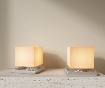 现代床头台灯 金属台灯 客厅台灯 艺术台灯 小台灯su模型