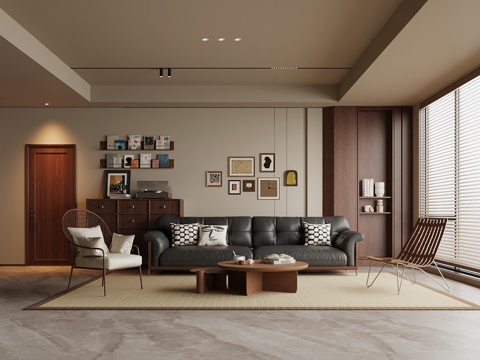 中古风客厅su模型