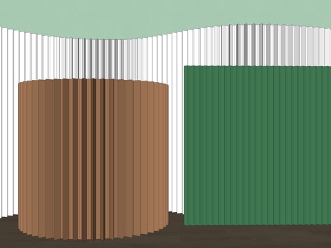 移动屏风 拉伸置物架 客厅玄关屏风 软屏风 移动隔断 推拉围su模型