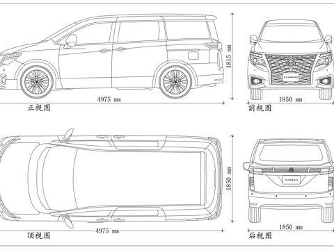 日产汽车 东瀛日产 尼桑轿车 日系日产 日产乘用车cad施工图