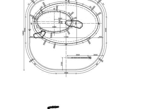 园林景观水池假山造景cad施工图