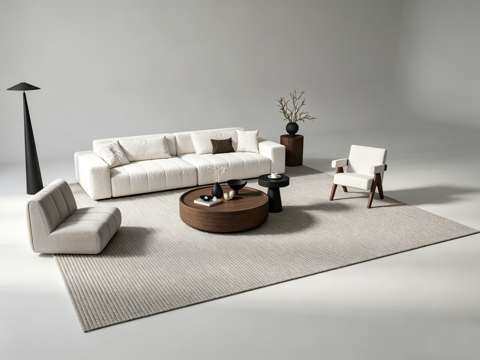 现代客厅沙发组合su模型