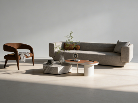 现代客厅沙发组合su模型