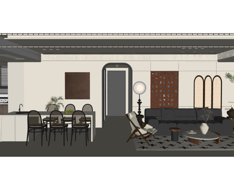 阳台 家装 茶室su模型