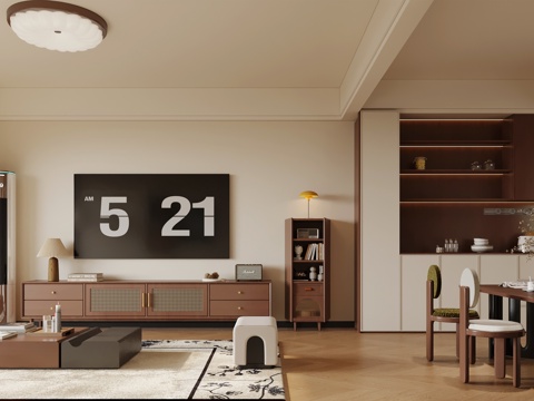  中古奶油客餐厅3d模型 