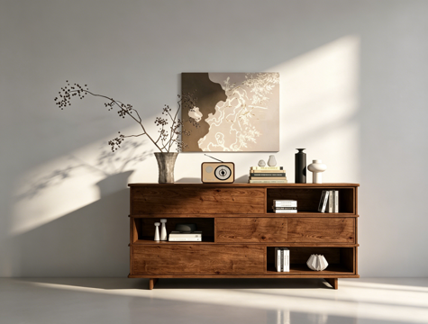 中古风装饰柜su模型