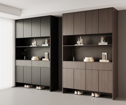 现代意式玄关 鞋柜su模型