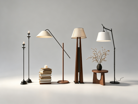 现代落地灯su模型