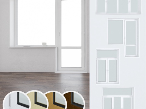 一套塑料窗 083d模型