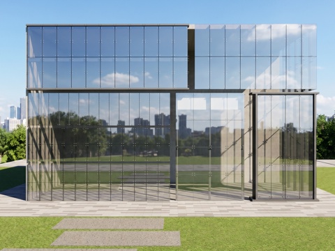 建筑外观 玻璃幕墙su模型