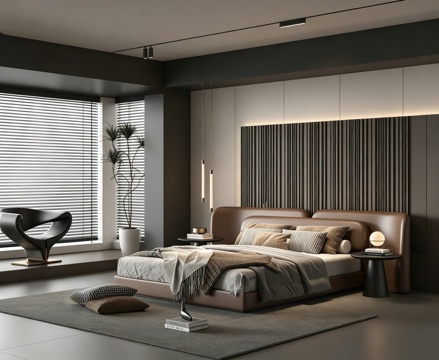 意式 家装 室内简约 轻奢风 格餐厅 客厅 卧室设计su模型