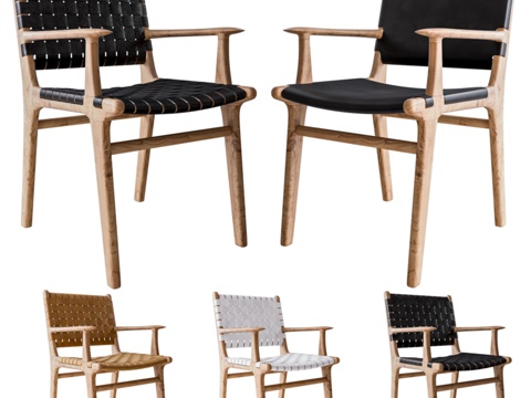 Flat 和 Stripped 带扶手餐椅3d模型