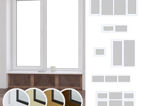 塑料窗套装 013d模型