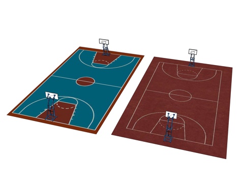 双款篮球场su模型