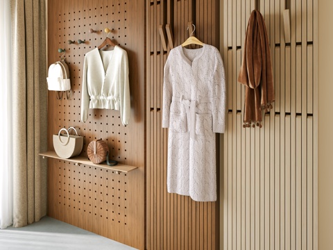 洞洞板 钢琴键挂衣钩 帽子 包包 钢琴键 挂钩 墙饰挂件 书su模型