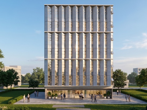 建筑外观 玻璃幕墙 写字楼su模型