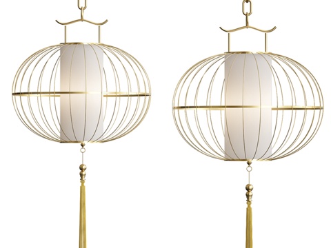 中国复古吊灯3d模型