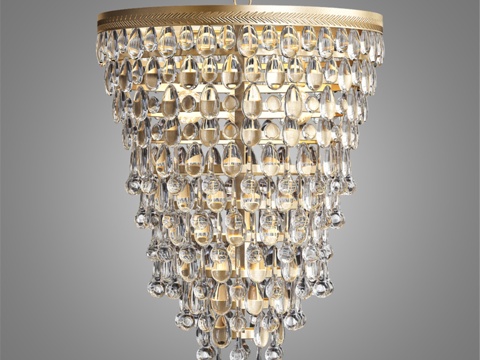 Clarissa 玻璃垂坠吊灯3d模型