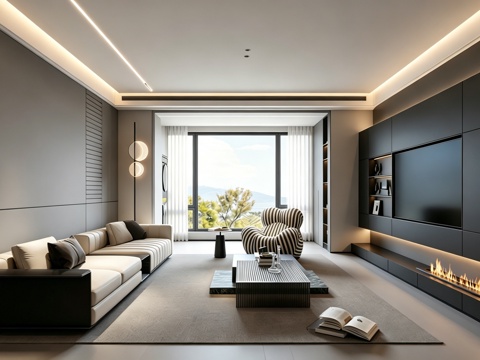 意式 家装 室内简约 轻奢风 格餐厅 客厅 卧室设计su模型