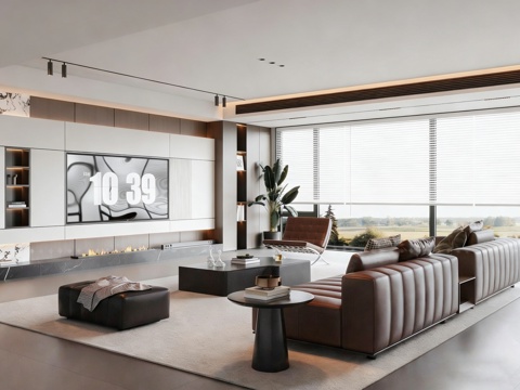 意式 家装 室内简约 轻奢风 格餐厅 客厅 卧室设计su模型