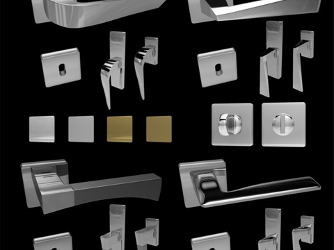 曼德利门窗把手（4件，43d模型