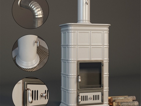 瓷砖炉3d模型