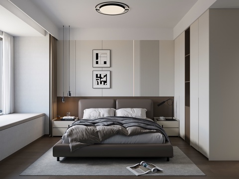 现代卧室su模型