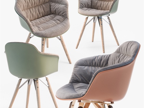 Bontempi Mood 软包扶手椅3d模型