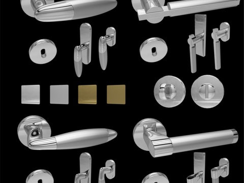 曼德利门窗把手（4件，43d模型