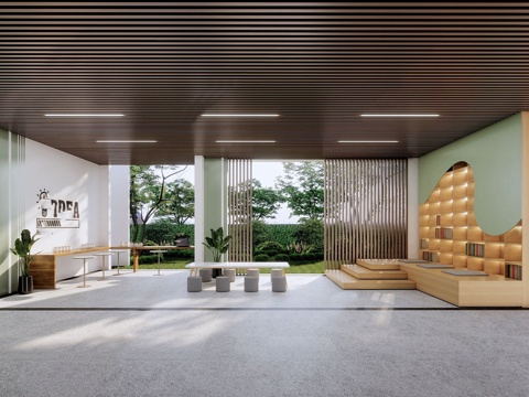 现代儿童活动区  架空层阅读活动区su模型