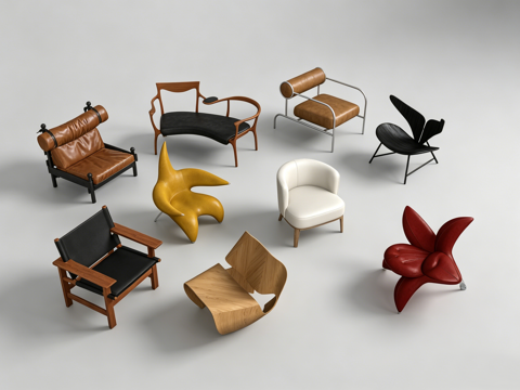 现代单椅su模型