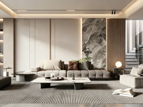 意式 家装 室内简约 轻奢风 格餐厅 客厅 卧室设计su模型