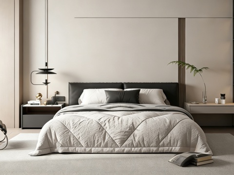 意式 家装 室内简约 轻奢风 格餐厅 客厅 卧室设计su模型