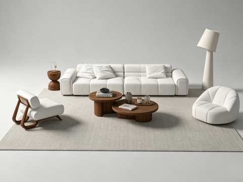 中古风客厅沙发组合su模型