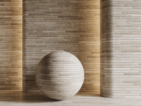 现代砖墙 黄色砖墙 仿古砖墙 文化砖墙 工业砖墙su模型