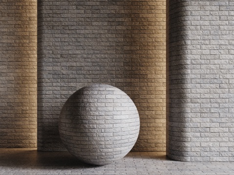 现代砖墙 灰色砖墙 仿古砖墙 文化砖墙 工业砖墙su模型