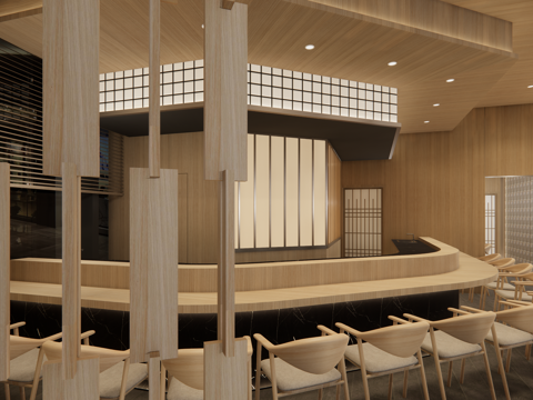 日式料理店su模型