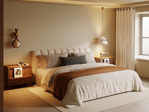 中古风卧室su模型