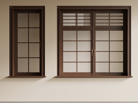 现代窗户 中古风窗户su模型