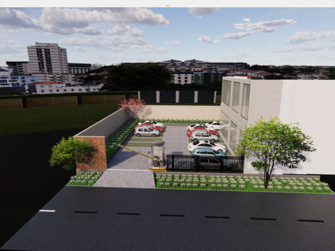 现代简约停车场su模型