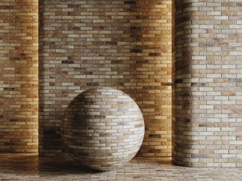 现代砖墙 黄色砖墙 仿古砖墙 文化砖墙 工业砖墙3d模型